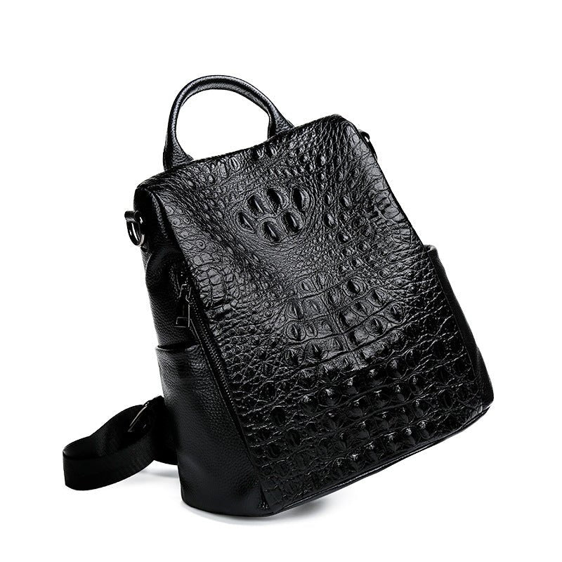 Genuine Leather Alligator Pattern Women's Backpack - Julie bags