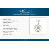 Peridot Circle Pendant Necklace – 925 Sterling Silver Double Halo Gemstone Necklace for Women - Julie bags