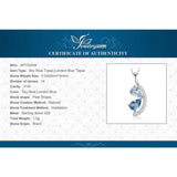Sky Blue & London Blue Topaz Pendant Necklace – 925 Sterling Silver Teardrop Gemstone Necklace for Women - Julie bags