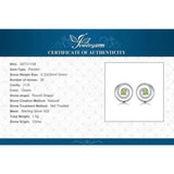 Peridot Circle Stud Earrings – 925 Sterling Silver Double Halo Gemstone Earrings for Women - Julie bags