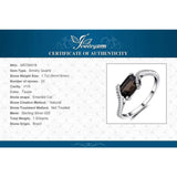 Smoky Quartz Emerald Cut Ring – 925 Sterling Silver for Women - Julie bags