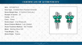 Butterfly Emerald Hoop Earrings – 925 Sterling Silver, Elegant Green Gemstone for Women - Julie bags