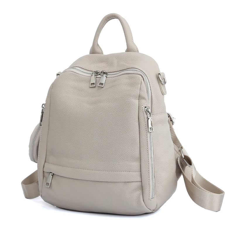 BROMEN Women Backpack Purse Leather Anti-theft Travel Backpack Fashion Shoulder  Handbag, Color - dark Grey