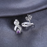 Infinity Amethyst Stud Earrings – 925 Sterling Silver Purple Gemstone Earrings for Women - Julie bags