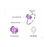 Oval Amethyst Gemstone Ring – 925 Sterling Silver Dainty Gold Plated Ring for Women - Julie bags