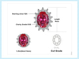 Oval Blue Sapphire Halo Pendant Necklace – 925 Sterling Silver Vintage Royal Style Necklace for Women - Julie bags