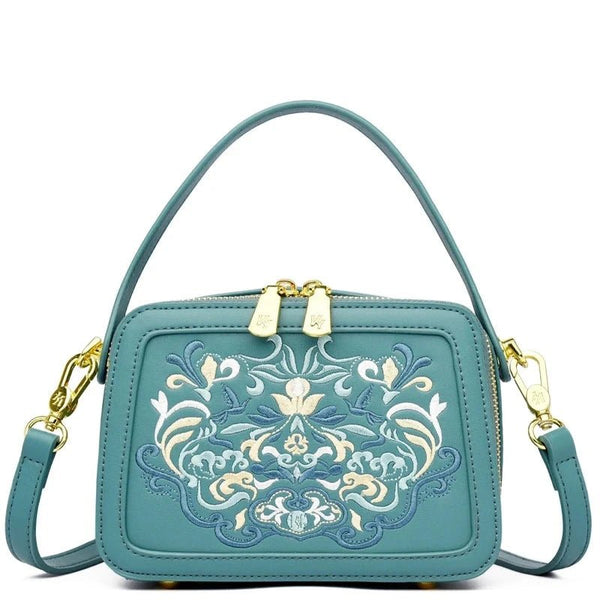 Floral Embroidery High - Quality Leather Shoulder Bag - Julie bags