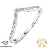 JewelryPalace 5A CZ V Half Eternity Stakable 925 Sterling Silver Wedding Band Ring for Woman Anniversary Gift Fine Jewelry - Julie bags