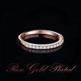 Moissanite Half Eternity Ring – 925 Sterling Silver Gold Plated for Women - Julie bags