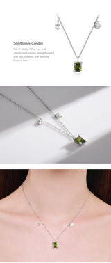 Scorpio Zodiac Charm Necklace – Rainbow Zirconia 925 Sterling Silver Birthstone Pendant for Women - Julie bags