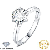 Round Cut Moissanite Solitaire Ring – 925 Sterling Silver Dainty Engagement Ring for Women - Julie bags