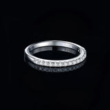 Moissanite Half Eternity Ring – 925 Sterling Silver Gold Plated for Women - Julie bags