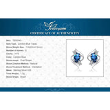 London Blue Topaz Oval Stud Earrings – 925 Sterling Silver Elegant Gemstone Earrings for Women - Julie bags