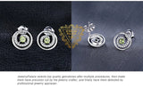 Peridot Circle Stud Earrings – 925 Sterling Silver Double Halo Gemstone Earrings for Women - Julie bags