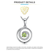 Peridot Circle Pendant Necklace – 925 Sterling Silver Double Halo Gemstone Necklace for Women - Julie bags