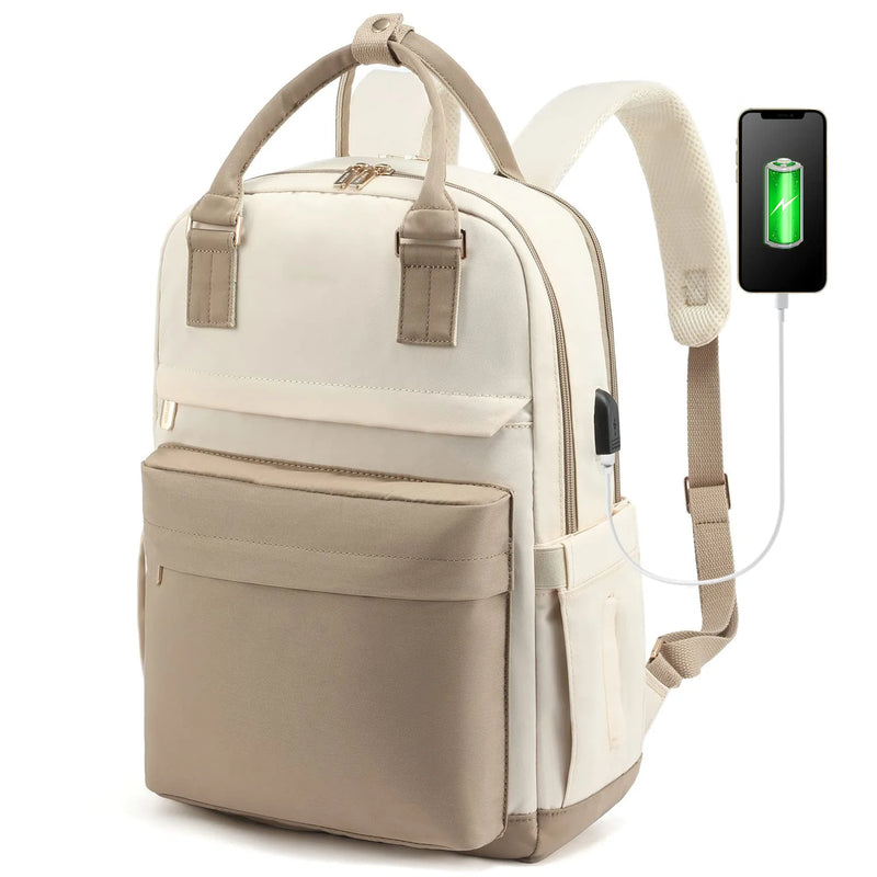 backpack travel bag usb port Laptop Backpack for Women 17 Inch Laptop Bag with USB Port, Fashion Waterproof Backpacks Stylish Travel Bag