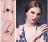 Smoky Quartz Emerald Cut Ring – 925 Sterling Silver for Women - Julie bags