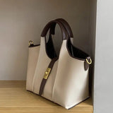 Women’s Canvas Bucket Bag with Leather Trim | Elegant Crossbody & Top Handle Tote Bag - Julie bags