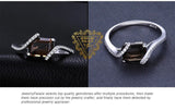 Smoky Quartz Emerald Cut Ring – 925 Sterling Silver for Women - Julie bags