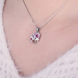 Tree of Life Ruby Pendant Necklace – 925 Sterling Silver Statement Gemstone Jewelry for Women - Julie bags