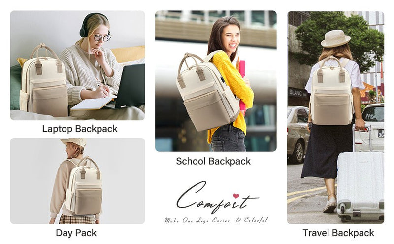 Laptop Backpack for Women – Stylish Waterproof Travel Bag with USB Port - Julie bags