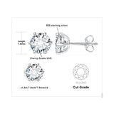 Moissanite Stud Earrings – D Color 925 Sterling Silver Classic Solitaire Earrings for Women - Julie bags