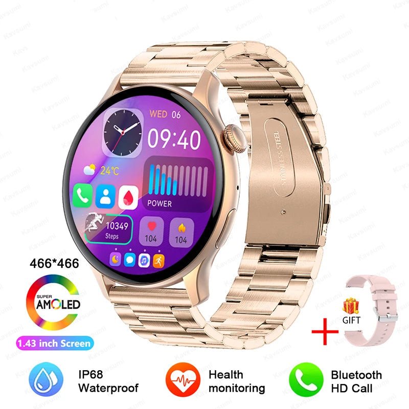 Luxury Smart Watch Women – HD, Bluetooth Call, Heart Rate, Waterproof - Julie bags