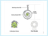 Peridot Circle Pendant Necklace – 925 Sterling Silver Double Halo Gemstone Necklace for Women - Julie bags