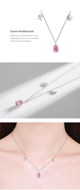Scorpio Zodiac Charm Necklace – Rainbow Zirconia 925 Sterling Silver Birthstone Pendant for Women - Julie bags