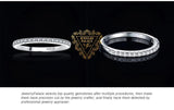 Moissanite Half Eternity Ring – 925 Sterling Silver Gold Plated for Women - Julie bags