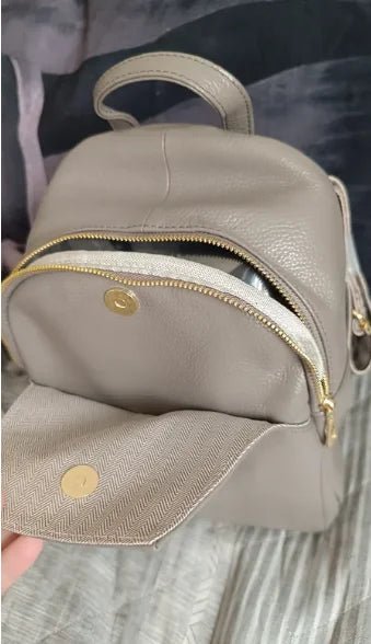 Women’s Genuine Leather Anti-Theft Backpack – Small & Elegant