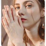 D Color Moissanite Eternity Ring – 925 Sterling Silver 18K White Gold Plated Wedding Band for Women - Julie bags