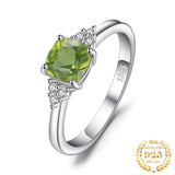 Peridot Solitaire Ring – 925 Sterling Silver for Women - Julie bags