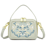 Floral Embroidery High - Quality Leather Shoulder Bag - Julie bags