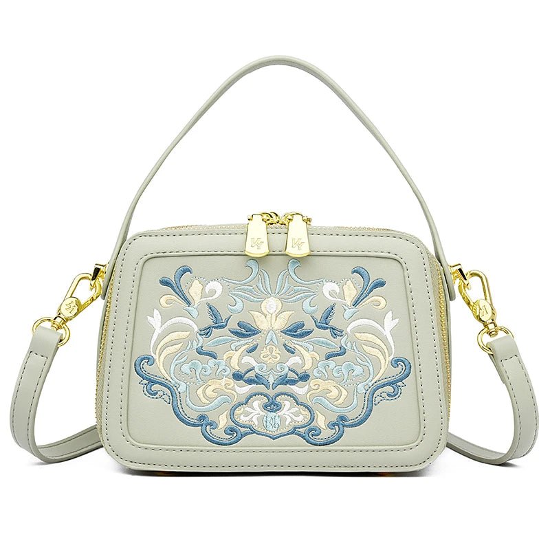 Floral Embroidery High - Quality Leather Shoulder Bag - Julie bags