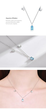 Scorpio Zodiac Charm Necklace – Rainbow Zirconia 925 Sterling Silver Birthstone Pendant for Women - Julie bags