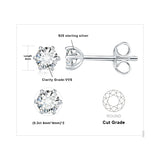 Moissanite Stud Earrings – D Color 925 Sterling Silver Classic Solitaire Earrings for Women - Julie bags