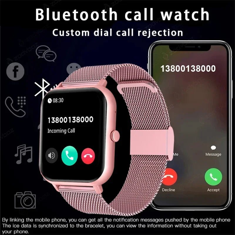 Women's Call Smart Watch – Custom Dial, Waterproof, Bluetooth, Music Control - Julie bags