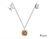 Scorpio Zodiac Charm Necklace – Rainbow Zirconia 925 Sterling Silver Birthstone Pendant for Women - Julie bags