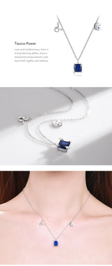 Scorpio Zodiac Charm Necklace – Rainbow Zirconia 925 Sterling Silver Birthstone Pendant for Women - Julie bags