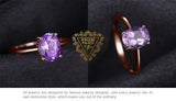 Oval Amethyst Gemstone Ring – 925 Sterling Silver Dainty Gold Plated Ring for Women - Julie bags
