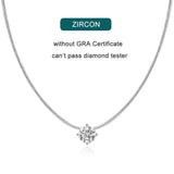 D VVS1 Moissanite Pendant Necklace – 925 Sterling Silver 18K White Gold Plated Dainty Necklace for Women - Julie bags
