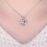 Tree of Life Ruby Pendant Necklace – 925 Sterling Silver Statement Gemstone Jewelry for Women - Julie bags