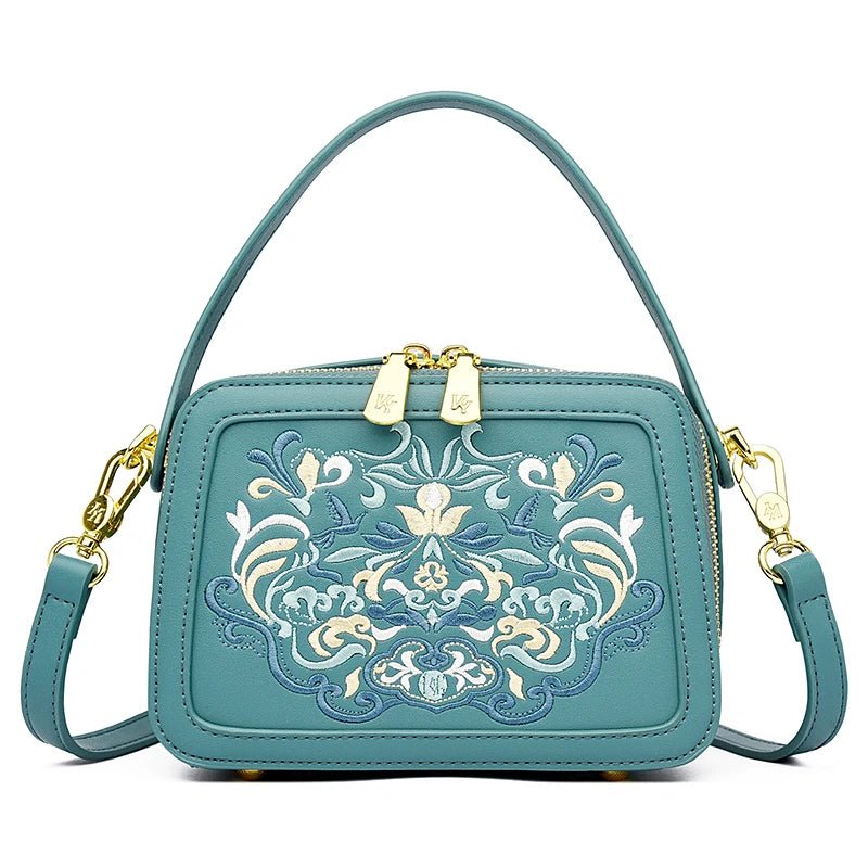 Floral Embroidery High - Quality Leather Shoulder Bag - Julie bags