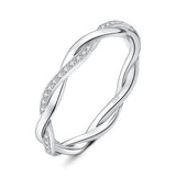 Infinity Love Moissanite Band Ring – 925 Sterling Silver Stackable Rope Design Ring for Women - Julie bags