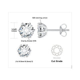 Moissanite Stud Earrings – D Color 925 Sterling Silver Classic Solitaire Earrings for Women - Julie bags