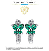 Butterfly Emerald Hoop Earrings – 925 Sterling Silver, Elegant Green Gemstone for Women - Julie bags