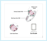 Pink Gemstone Cocktail Ring – 925 Sterling Silver Adjustable Statement Ring for Women - Julie bags