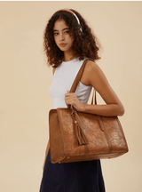 Elegant Floral Laptop Tote Bag - Julie bags