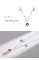 Scorpio Zodiac Charm Necklace – Rainbow Zirconia 925 Sterling Silver Birthstone Pendant for Women - Julie bags